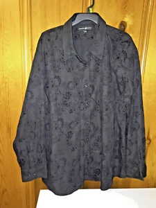 Beverly Hills Polo Club Shirt men's 4 XL Black Long Sleeve Button Up - Picture 1 of 4