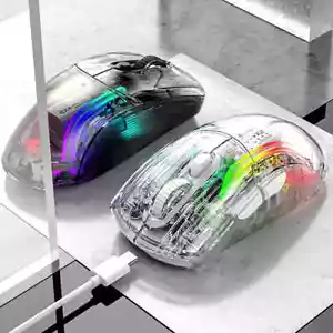 Attack Shark Transparent Wireless Mouse | Silent Click, RGB, Ergonomic Design - Picture 1 of 13