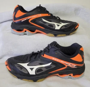 Mizuno Women's Wave Lightning Z3 Volleyball Sneakers Black/Neon Orange Size 8.5 - Picture 1 of 16
