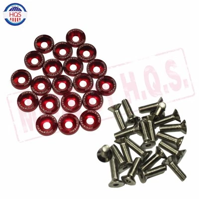 KIT DE 20 PIEZAS GUARDABARROS/PARACHOQUES DE ALUMINIO ROJO BILLET ARANDELA/PERNO BAHÍA DEL MOTOR Foto 1 de 2