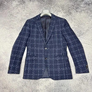 Hugo Boss Mens Blue Linen-Cotton Casual Blazer 38-48-M size - Picture 1 of 14