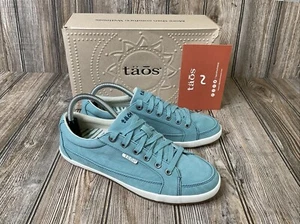 Taos Womens Moc Star 2 Canvas Lace Up Low Top Blue Comfort Sneakers Size 9.5 - Picture 1 of 21