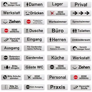 Türschild • Aluminium Schild • 160 x 40 mm • Tür Toilettenschild Beschilderung - Bild 1 von 68
