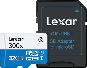 Lexar High-Performance MicroSDHC 32GB UHS-I/U1 w/Adapter Flash Memory Card - Picture 1 of 2
