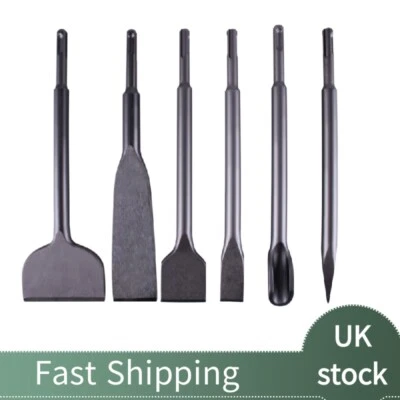 6PCS SDS Plus Rotary Hammer Drill Chisel Set Concrete Wall Drilling Tool UK