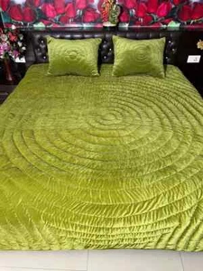 Edredón de terciopelo verde oliva manta de terciopelo tamaño king edredón conjunto de edredón - Imagen 1 de 11