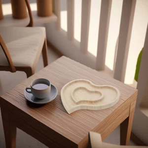 Solid Wood Love Tray Food Trays for Party Fruit Snack Candy Dish - Picture 1 of 12