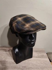 Große braune Box Check Flatcap Hoggs Of Fife L Large Wolle Zeitungsjunge Schirmmütze Tweed - Bild 1 von 9