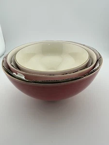 Paris Hilton Pink Stoneware Nesting Bowl Set – 3pcs, 8", 7", 6" – EUC - Picture 1 of 10