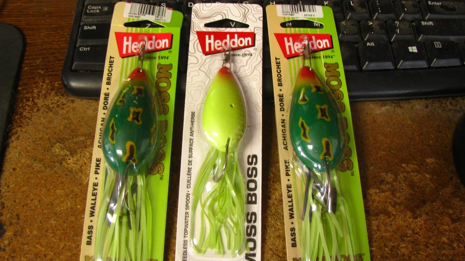 HEDDON WEEDLESS 3/8oz MOSS BOSS X0515BF in Color BULL FROG Bass/Pike/Pickerel
