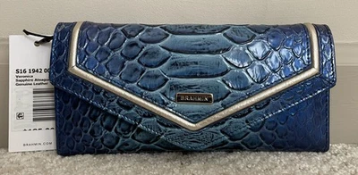 Brahmin VERONICA Trifold Envelope Lthr Wallet SAPPHIRE ATEAGUE Cobalt Blue NWT - Image 1 of 4