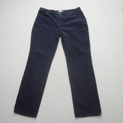 Pantalones de pana Coldwater Creek para mujer 14 azul oscuro pierna recta algodón elástico Foto 1 de 4