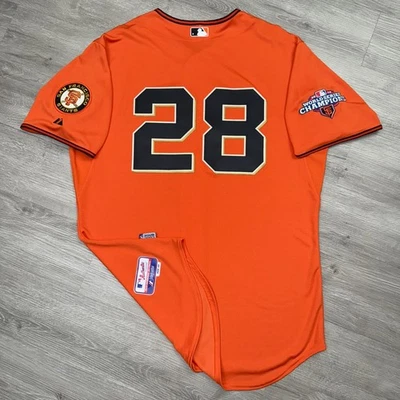 Camiseta Buster Posey 2013 Team Issue San Francisco Giants 2012 WS Champs Pro Game Foto 1 de 4