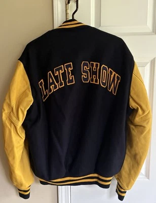 Vintage Late Show David Letterman Wool/Leather Varsity Jacket XL - Image 1 of 4