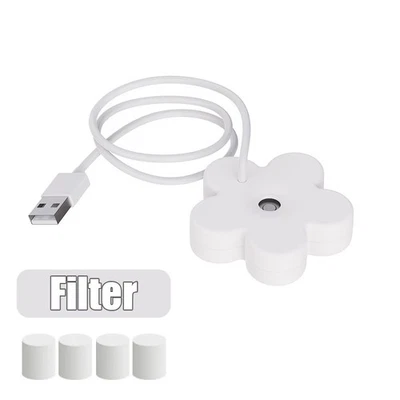 Portable humidifier diffuser mist maker mini USB with filter flower home office - Image 1 of 4