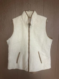 Neu mit Etikett Old Navy Fleeceweste XL Reißverschluss Sherpa neutral Damen cremeweiß hellbraun Herbst - Bild 1 von 6