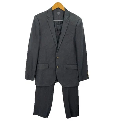 J.Crew Ludlow Traje Pantalones Blazer Para Hombre 38R 31x32 Azul Marino Lino Irlandés Ajustado Forrado Foto 1 de 4