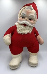 Vintage MCM Weihnachten Santa Rushton Santa 24" groß Gummi Gesicht weiß Stiefel - Bild 1 von 12