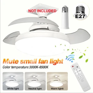 LED Fan Light Ceiling Adjustable Wind Speed Remote Control Bedroom Livingroom UK - Picture 1 of 23