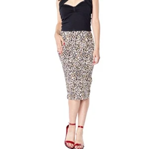 Betty Page Größe 8 High Time Leopardenmuster Bleistiftrock Pinup Rockabilly Retro - Bild 1 von 9