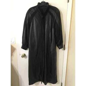 Jindo Furs Sport, Medium, schwarzes Leder & Wildleder, Ballonärmel durchgehender Mantel - Bild 1 von 15