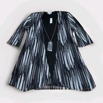 Conjunto de cárdigan y mini vestido para mujer Luxology talla 1X con collar de cadena Foto 1 de 4