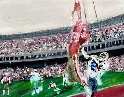Pintura Original THE CATCH Joe Montana to Dwight Clark SF 49ers Dallas Cowboys Foto 1 de 4