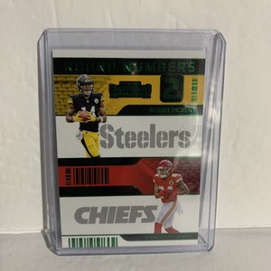 2022 Contenders Pickens/Moore Round Number Emerald Parallel (RC)-Steelers/Chiefs