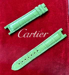 Genuine Original Cartier Leather Watch Strap Green 15/14mm New - Picture 1 of 10