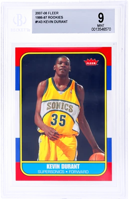 Fleer Kevin Durant '86 2007 retro novato #143 BGS 9 novato radiocontrol Foto 1 de 2