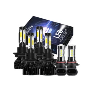 Combo LED Headlight Hi-Lo + Fog Light Bulbs For Ford F250 F350 F450 2005-2019 6X - Picture 1 of 24