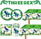 Dinosaur Birthday Party Supplies 3 Year Old Boy Three Rex Plates Napkins and Cup