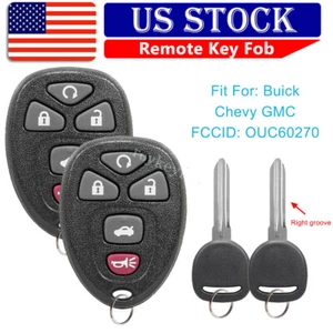2 For 2006 2007 2008 2009 2010 2011 2012 2013 Chevrolet Impala Remote Fob + Key - Foto 1 di 9