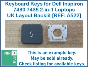 Keyboard Replacement Keys for Dell Inspiron 7430 7435 2-in-1 Laptops UK Backlit - Picture 1 of 8