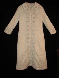 Vintage Barbizon gesteppt bestickt Blumen Design Morgenmantel Größe Small - Bild 1 von 7