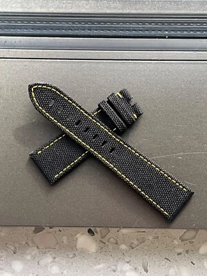 Graham Chronofighter oversize 24/20 Black with yellow stitches Nato watch strap - Image 1 of 4