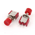 2 x AC 120V 5A 3Pole SPDT 1NO 1NC Momentary Red Round Push Button Switch