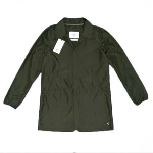 Herschel Supply Unisex Voyage Long Coach Jacke Regen Wind Packable Dark Olive M - Bild 1 von 8