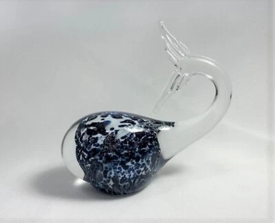 Pisapapeles ballena cristal de Murano cristal sumergido azul y blanco con etiqueta Foto 1 de 4