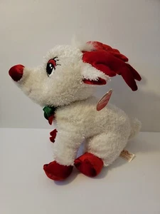 Dan Dee Soft Expressions Holiday Friends Christmas White Reindeer Plush 12" - Picture 1 of 11