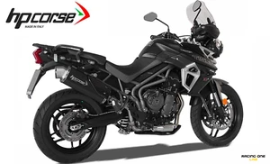 TERMINALE DI SCARICO HP CORSE 4-TRACK INOX NERO TRIUMPH TIGER 800 XR / XRT EURO4 - Picture 1 of 3