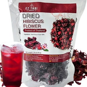 EZ THAI Dried Hibiscus Flowers | Loose Leaf Tea | Flor de Jamaica | 1.76 oz - Picture 1 of 9
