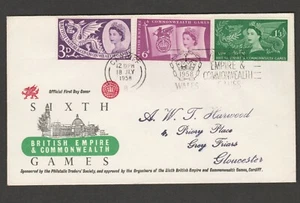 Great Britain 1958 Commonwealth Games First Day Cover '18 JLY 1958'. - Picture 1 of 2