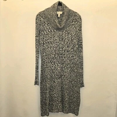 Dana Buchman Womens Dress Large Sweater Black White Space Knit Midi Slim NWT - Image 1 of 4