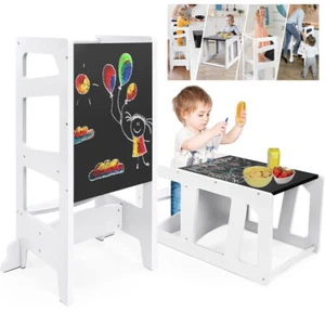 Lernturm Für Kinder Baby Montessori Lernturm Tafel Tritthocker Kindertisch Stuhl - Bild 1 von 9