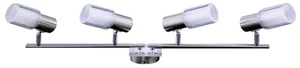 4 Fl. LED Deckenleuchte Balkenstrahler beweglich 2 Arm - Nickel & Glas E14 - Bild 1 von 7