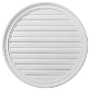 Ekena Millwork Round Gable Louver Vent Functional 28" x 28" Polyurethane Primed - Picture 1 of 3