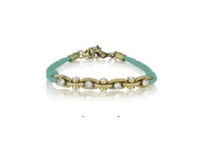 Pulsera Chloe + Isabel Cuero + Cadena Cristal B239T - NUEVA - RARA Foto 1 de 2