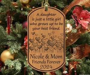 Ornamento Natale Keepsake figlia, Legno Inciso, Personalizzato! Best Friend - Foto 1 di 1