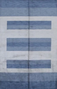 Striped Contemporary Gabbeh Oriental Hand-Knotted Wool Area Rug 7'x10' Carpet - Picture 1 of 12